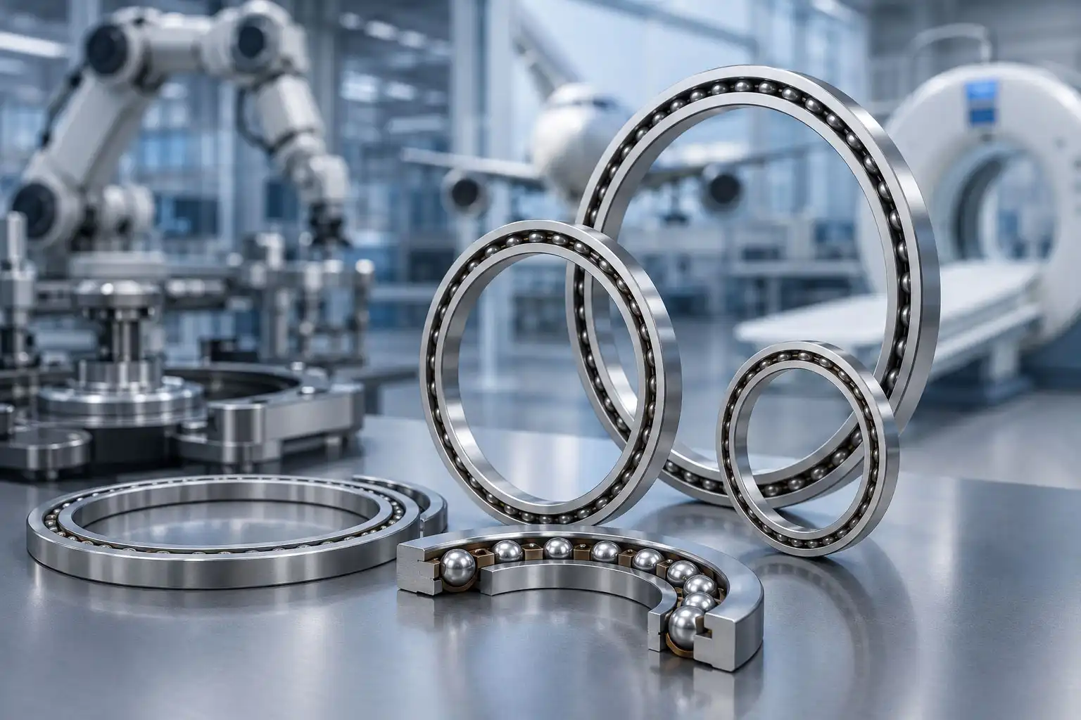 Thin Section Angular Contact Bearings for Combined Load Control