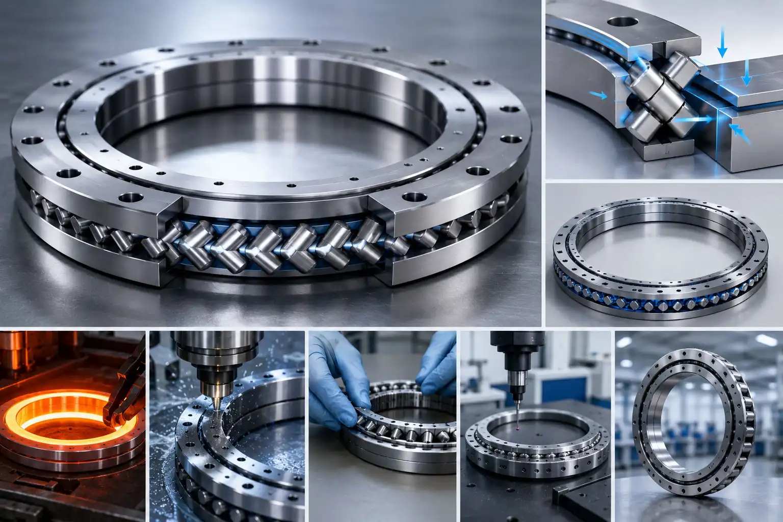 Robotics, flight systems, and precision machinery all depend on spinning parts that don't move with any play or feedback that can be measured. This is possible with XSU Cross Roller Bearings because they remove the interior space between the rollers and raceways during the manufacturing process, before the bearing is used for its intended purpose. Because these bearings have an inner and outer ring that are one piece, as well as circular rollers that are set at right angles to each other, the preload directly affects how sturdy and accurate the system will be when both loads are applied. This piece talks about what "preload" for XSU Cross Roller Bearings means, how it's done, how it improves stiffness and accuracy, and what effects performance afterward. Proper preload selection ensures consistent torque, eliminates backlash, and extends service life, making these bearings indispensable for high-precision indexing tables, medical imaging equipment, and robotic arm joints where repeatability is paramount. Robotics, flight systems, and precision machinery all depend on spinning parts that don't move with any play or feedback that can be measured. This is possible with XSU Cross Roller Bearings because they remove the interior space between the rollers and raceways during the manufacturing process, before the bearing is used for its intended purpose. Because these bearings have an inner and outer ring that are one piece, as well as circular rollers that are set at right angles to each other, the preload directly affects how sturdy and accurate the system will be when both loads are applied. This piece talks about what "preload" for XSU Cross Roller Bearings means, how it's done, how it improves stiffness and accuracy, and what effects performance afterward. Proper preload selection ensures consistent torque, eliminates backlash, and extends service life, making these bearings indispensable for high-precision indexing tables, medical imaging equipment, and robotic arm joints where repeatability is paramount.